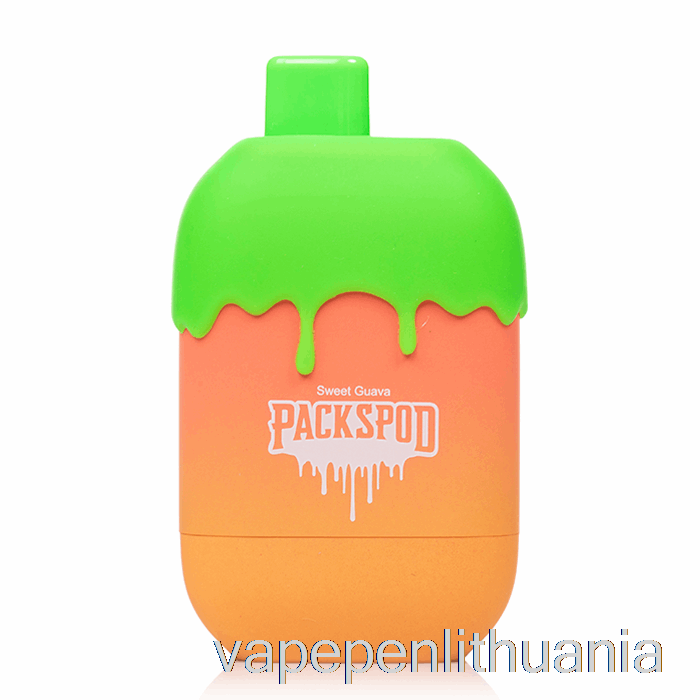 Packwood Packspod 5000 Vienkartinis Gvajavos Burbuliukų (saldžios Gvajavos) Vape Skystis